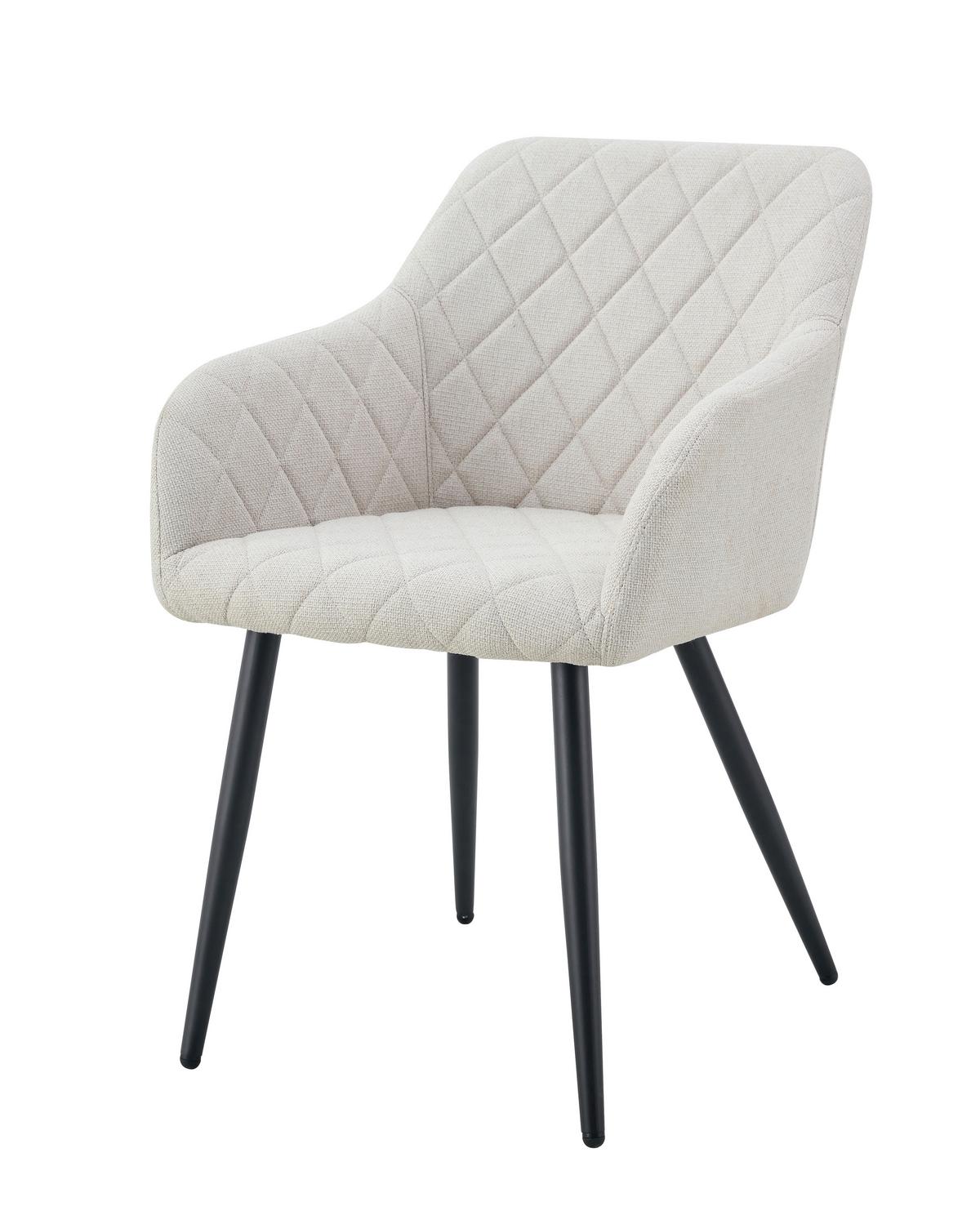 Stuhl-Set Lea Creme 56 cm - Creme/Schwarz, MODERN, Textil/Metall (56/83/60cm) - MID.YOU