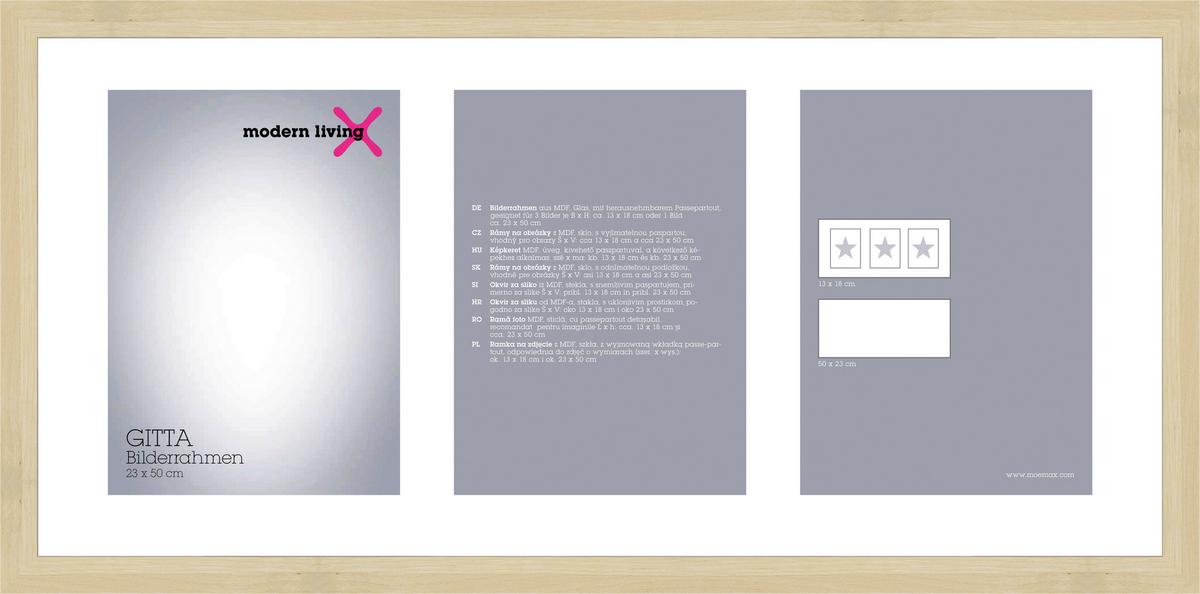 Rám na obrazy GITTA DUPLO - farba duba, Basics, drevo (25,2/52,2/3,6cm) - Modern Living