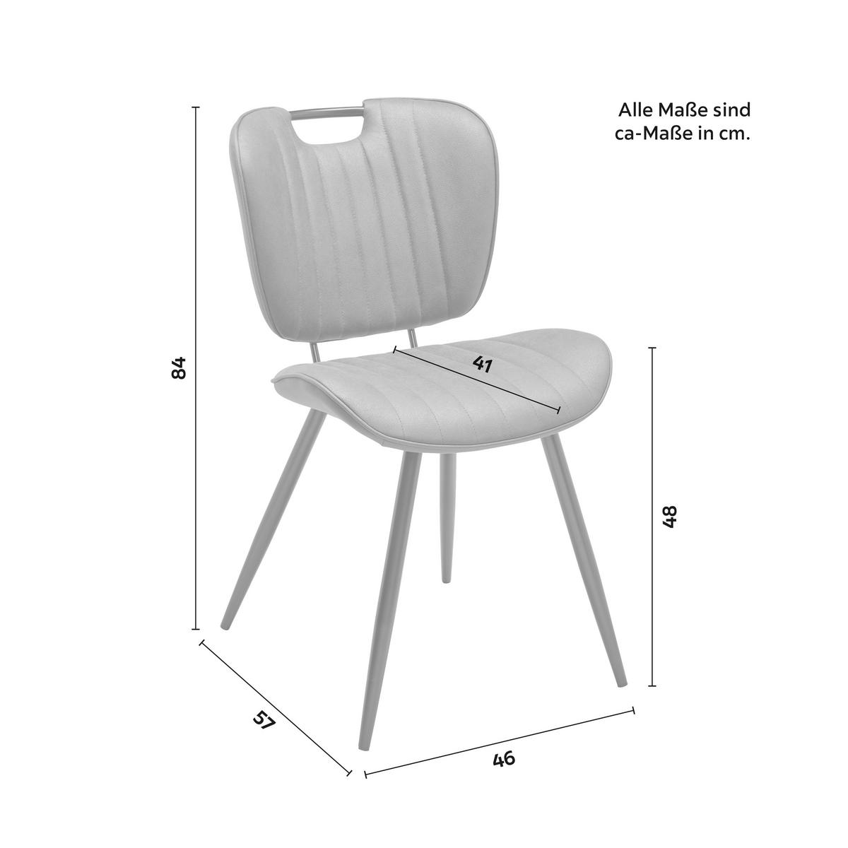 Jídelní židle HINA tmavě šedá - šedá/černá, Moderní, kov/dřevo (46/84/57cm) - Bessagi Home