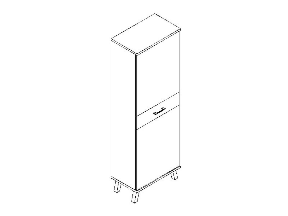 Garderobenschrank Rivoli Weiß/Eiche Dekor B: 60 cm - Eichefarben/Weiß, MODERN, Holzwerkstoff (60/180/35,5cm)