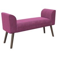 Hockerbank Tiffany Samt Lila B: 54,5 cm - Lila/Walnussfarben, MODERN, Textil (92,7/54,5/30cm) - Playboy