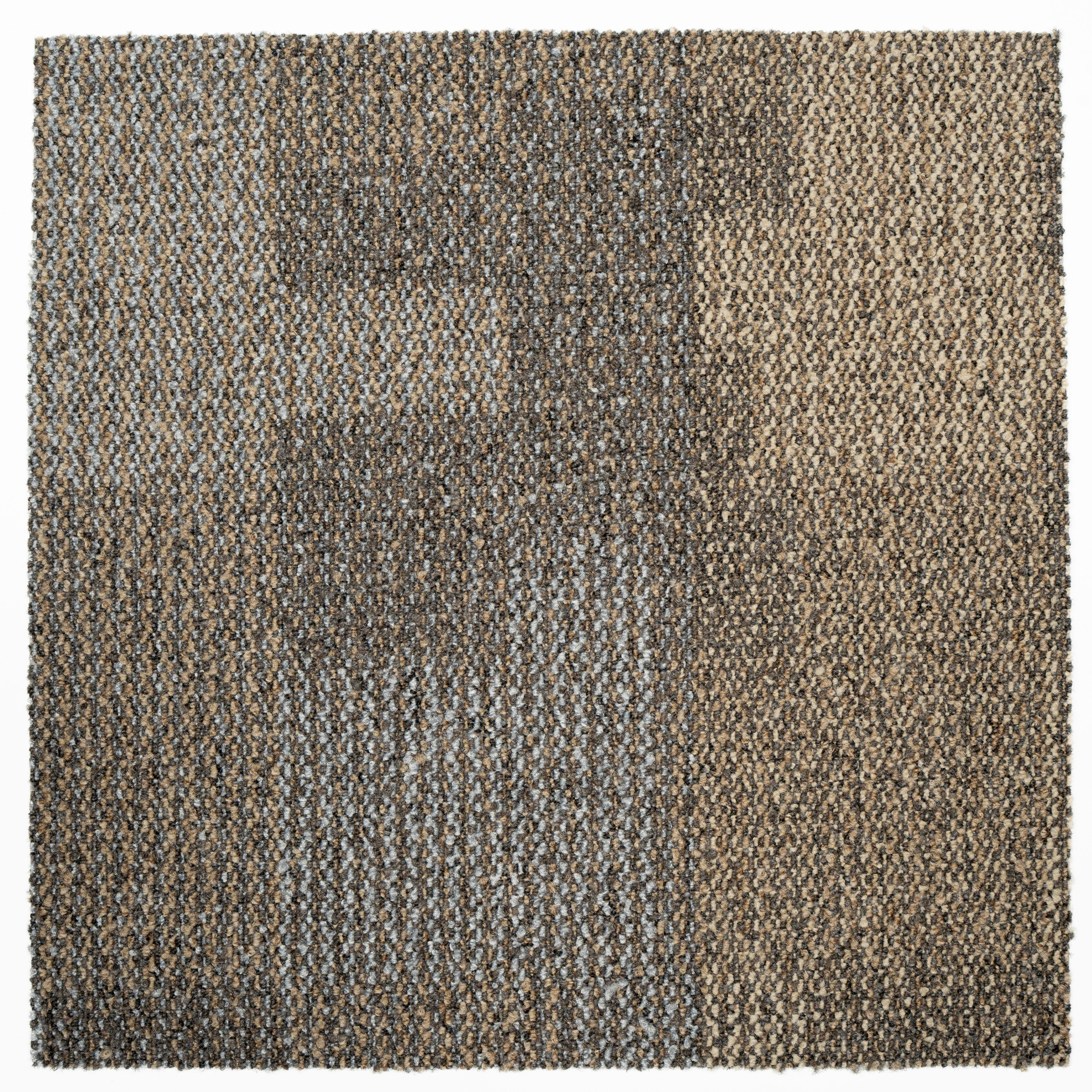 Teppichfliese Grau/hellbraun Essential 50x50cm Florhöhe 3mm - Hellbraun/Grau, Basics, Textil (50/50cm)