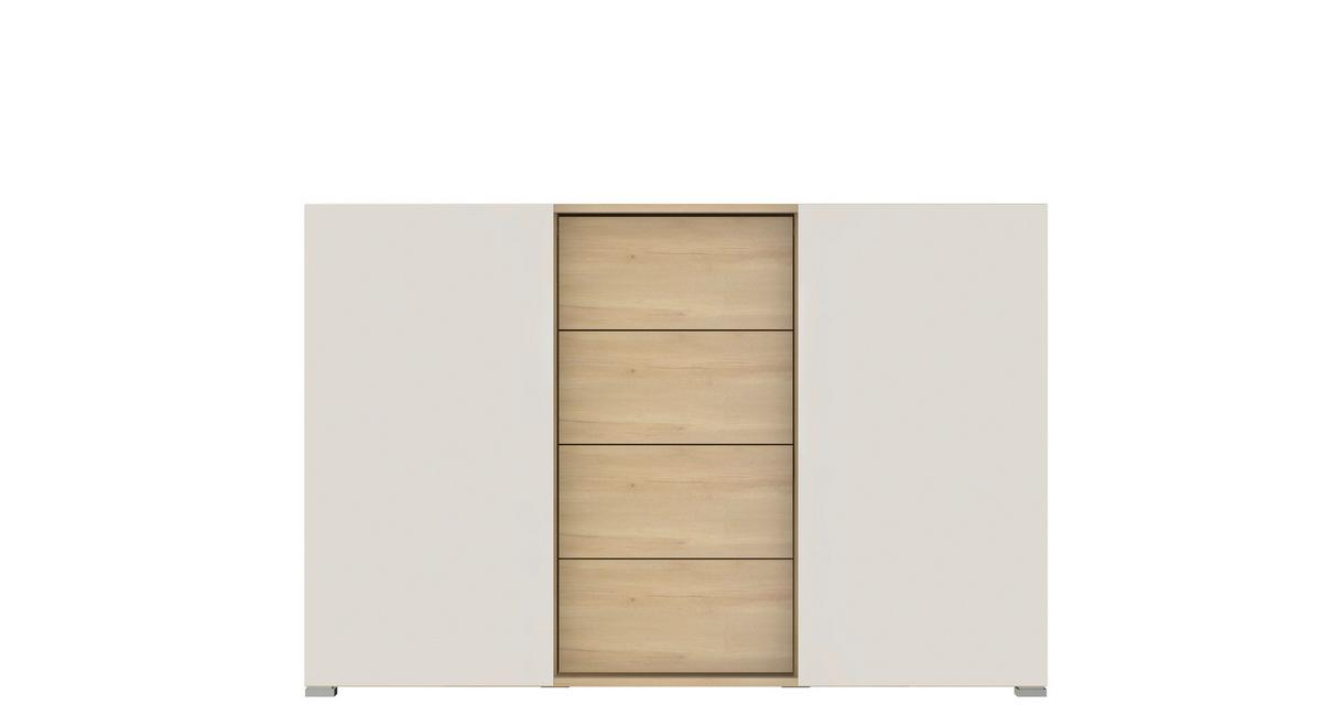 Kommode Tyler 1 Kaschmir/Eiche Artisan 140 cm - Kaschmir/Silberfarben, MODERN, Holzwerkstoff (140/93,1/39,8cm)