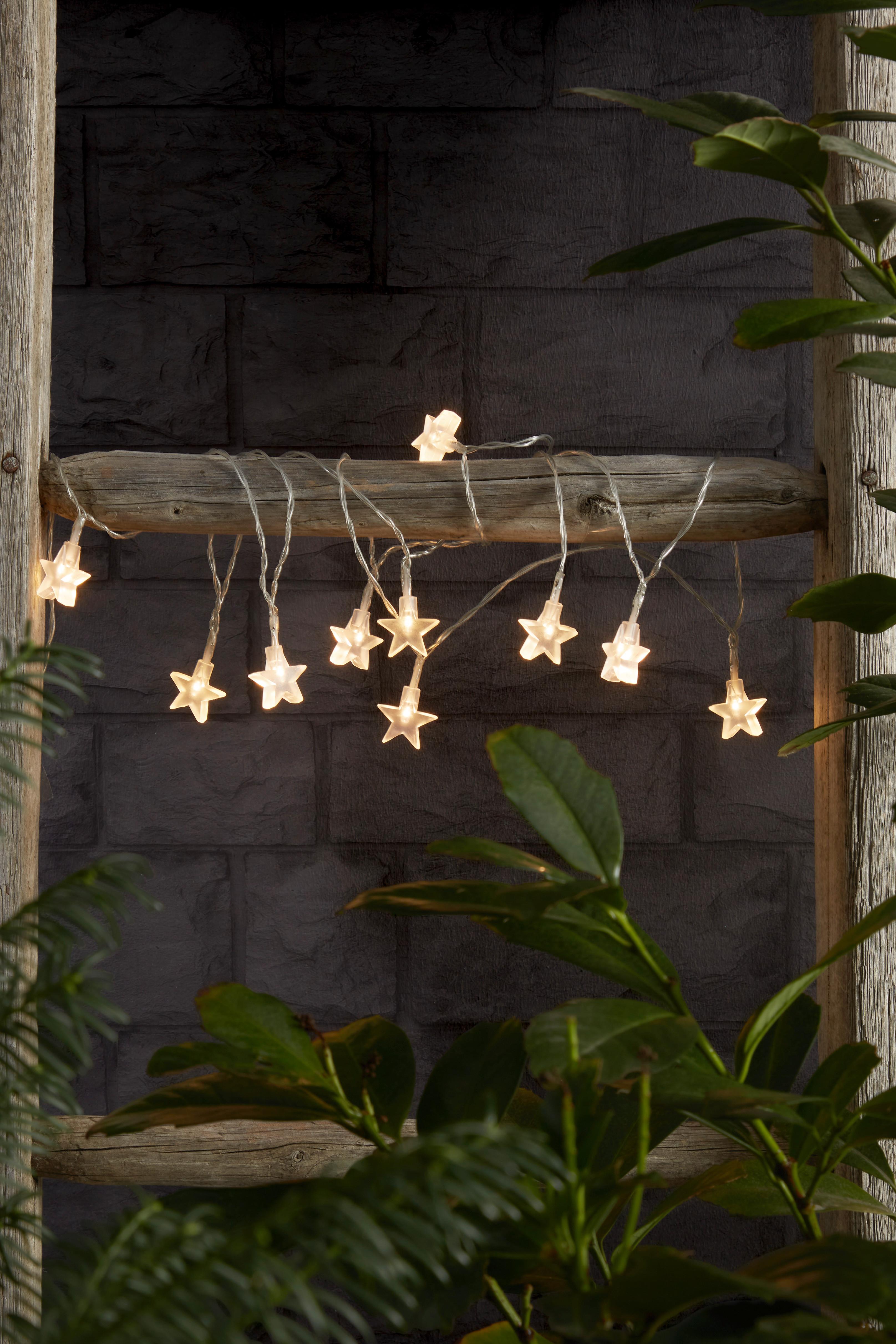 Lichterkette Mit 10 Sternen und Schalter - Klar, ROMANTIK / LANDHAUS, Kunststoff (200cm) - James Wood
