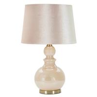 Tischleuchte Pearly Tower Perlmutt B: 37,5 Cm - Perlmutt, Basics, Glas/Textil (37.5/37.5/61cm)