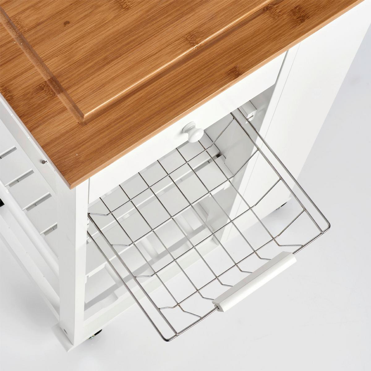 Allzweckwagen Weiß B: 50 cm - Weiß, Basics, Holz (50/37/86,5cm) - Zeller Present