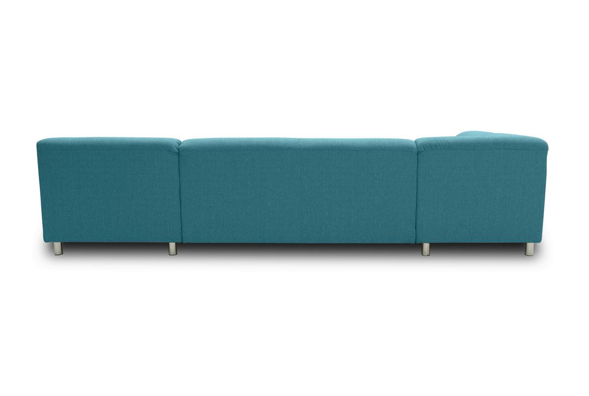 Wohnlandschaft Jamie Mit Schlaffunktion Petrol - Chromfarben/Petrol, KONVENTIONELL, Textil (195/308/150cm) - MID.YOU