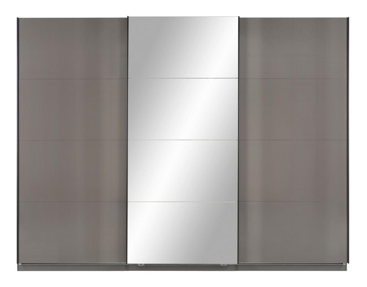 Schwebetürenschrank Unit - Anthrazit/Anthrazit Hochglanz, KONVENTIONELL, Holzwerkstoff (273/210/58cm) - Ondega