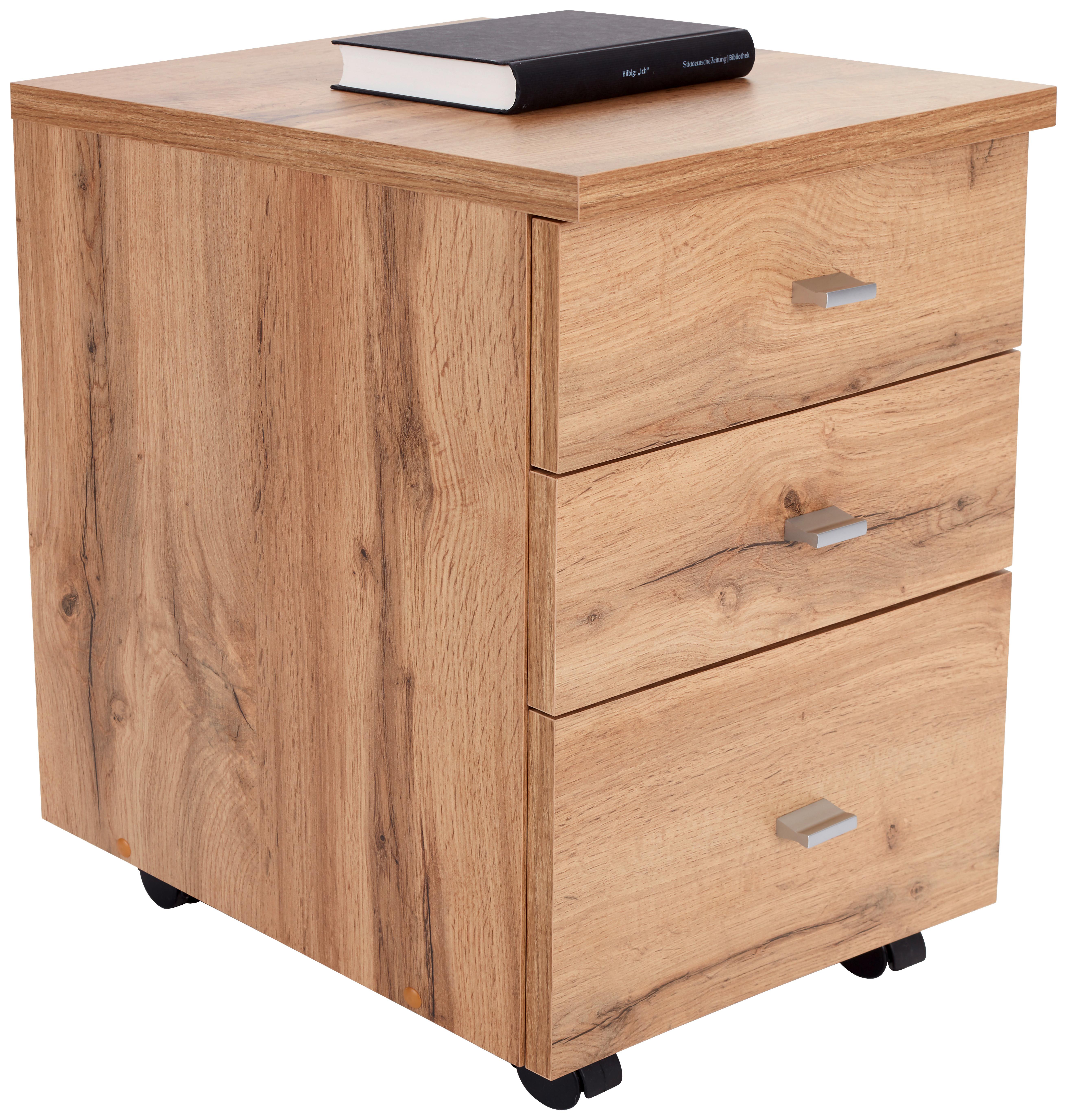 Rollcontainer Eiche Dekor 4-You New 43x53x40 Cm - Eichefarben, MODERN, Holz (43/53/40cm)