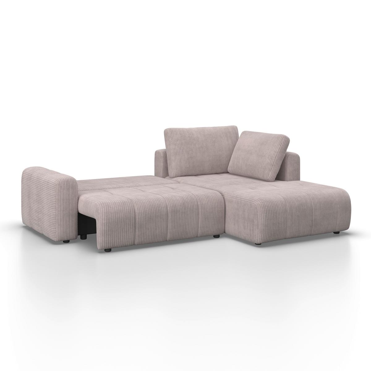 Sedací souprava GIA, pravá, světle šedá - černá/světle šedá, Moderní, dřevo/textil (261/94/197cm) - Bessagi Home