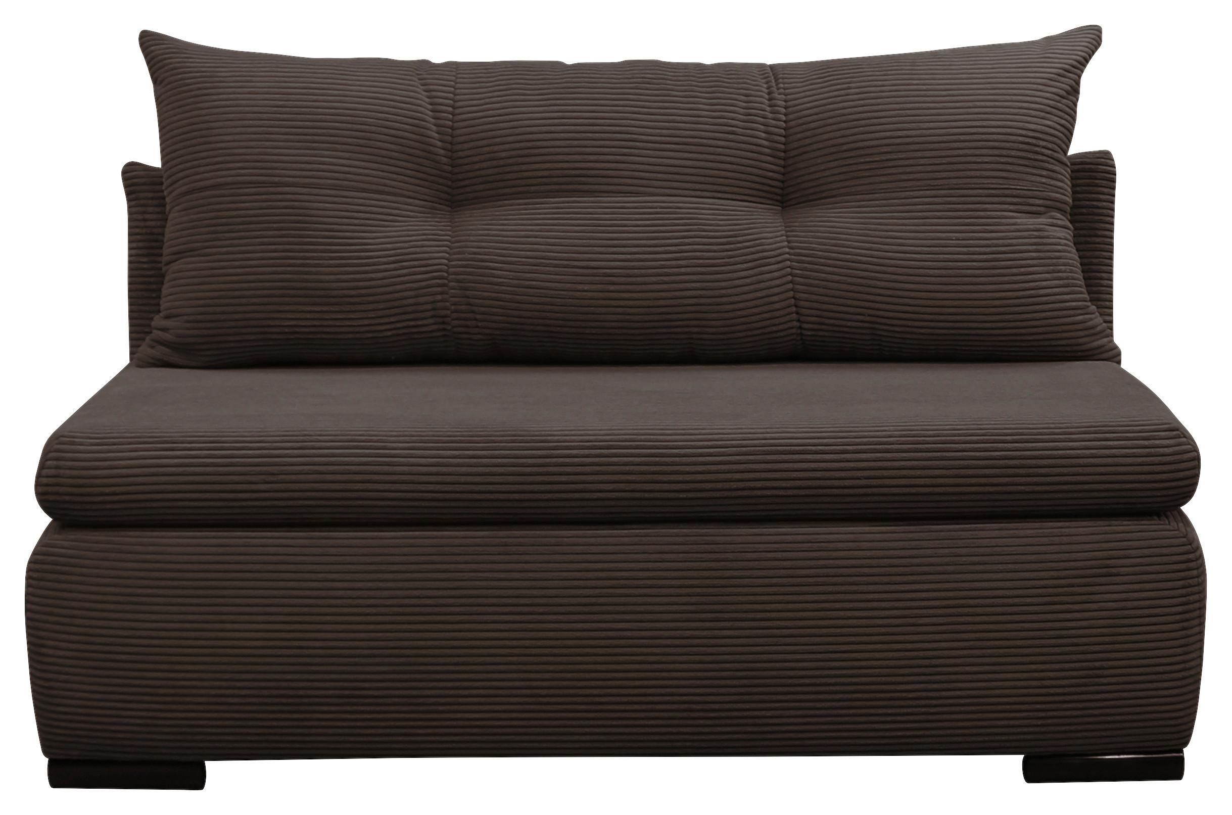 Schlafsofa mit Bettkasten Yellow B: 154 cm Cord Braun