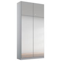 ŠATNÍ SKŘÍŇ S OTOČNÝMI DVEŘMI ALABAMA - barvy stříbra/světle šedá, Moderní, kompozitní dřevo (91/229/54cm)
