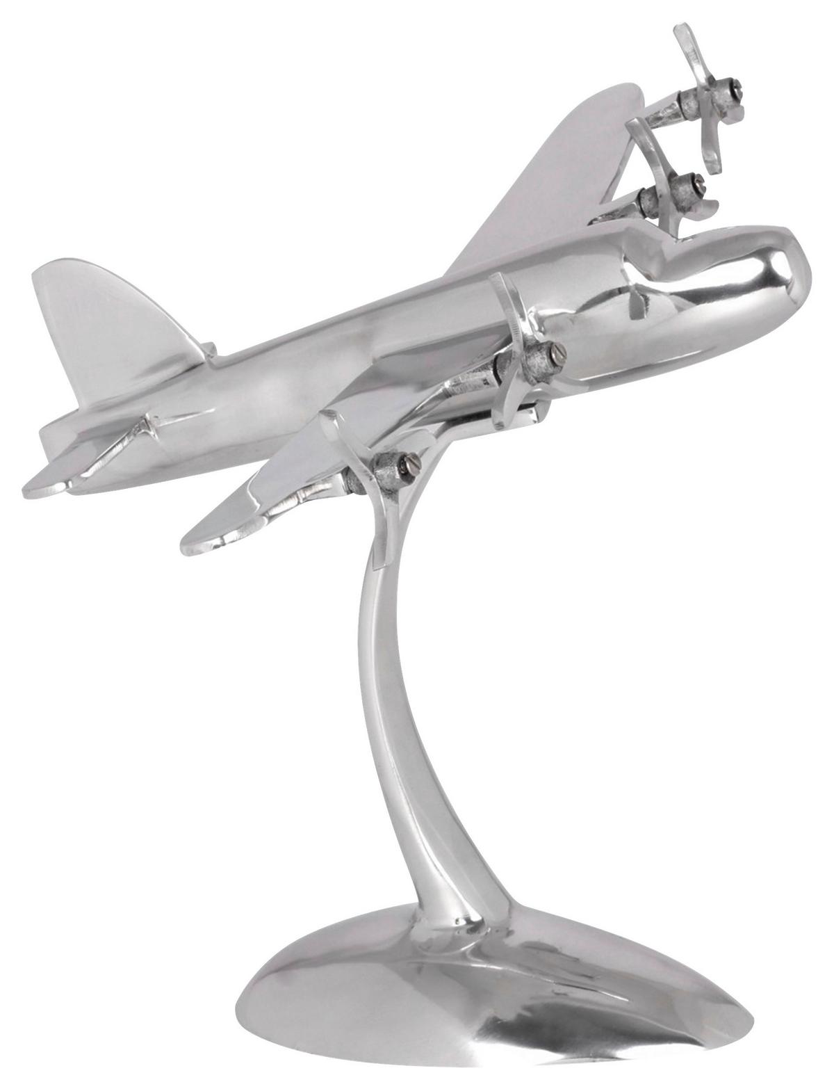 Skulptur Wohnling Silberfarben B: 42 cm - Silberfarben, MODERN, Metall (42/30/30cm) - MID.YOU