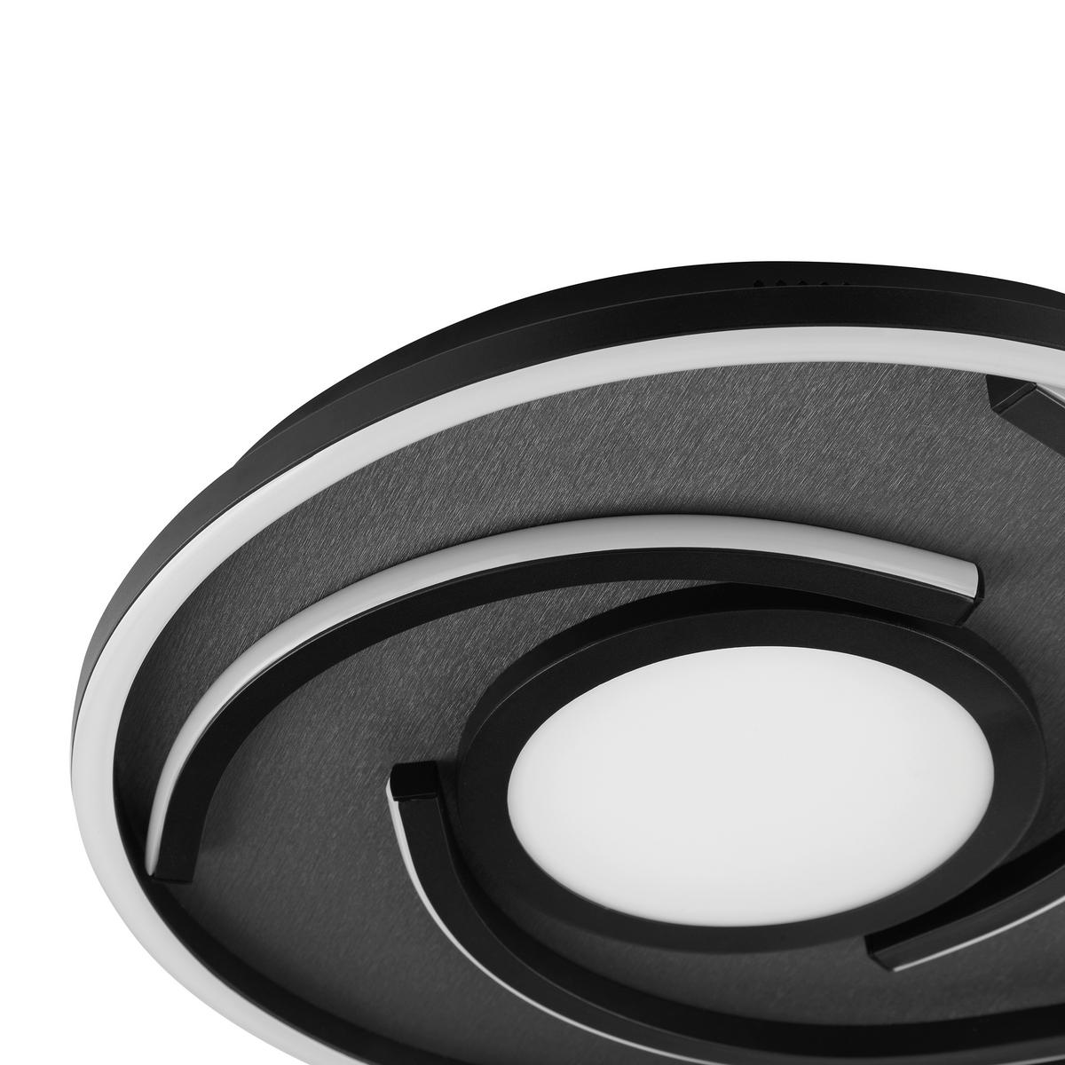 LED-Deckenleuchte Hardy Schwarz D: 35 cm - Schwarz, Design, Kunststoff/Textil (35/4,8cm) - Brilliant