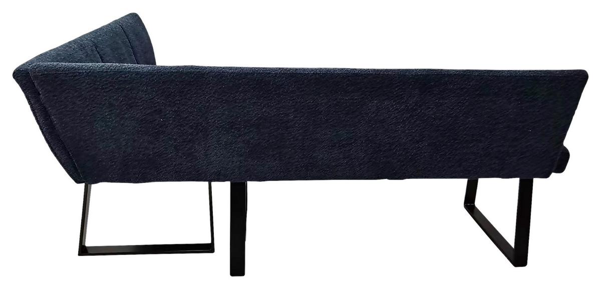 Eckbank Gepolstert Dunkelblau Tampa 190x150 cm - Schwarz/Dunkelblau, MODERN, Textil/Metall (190/150cm) - MID.YOU