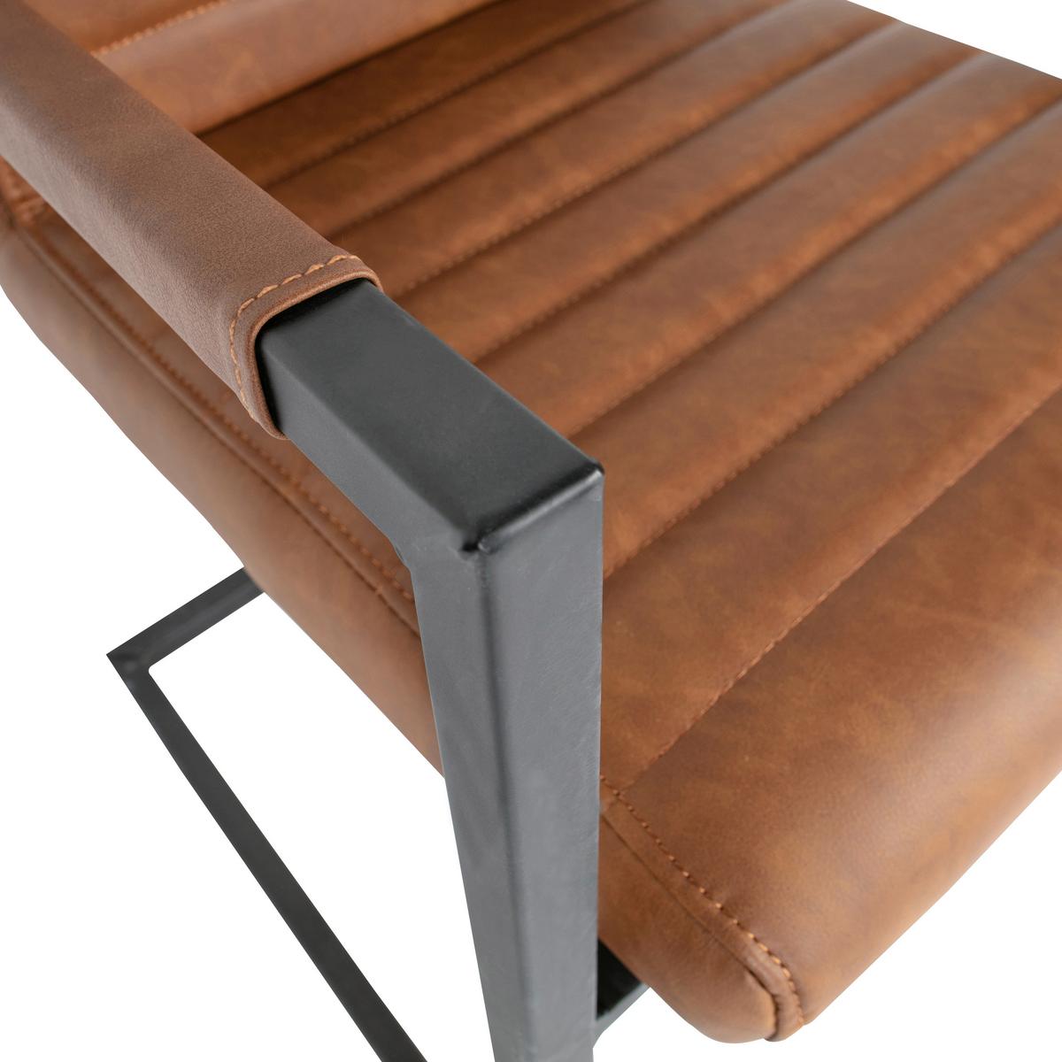 Armlehnstuhl-Set Bas Cognac B: 54cm - Cognac, MODERN, Textil/Metall (54/87/62cm) - Livetastic