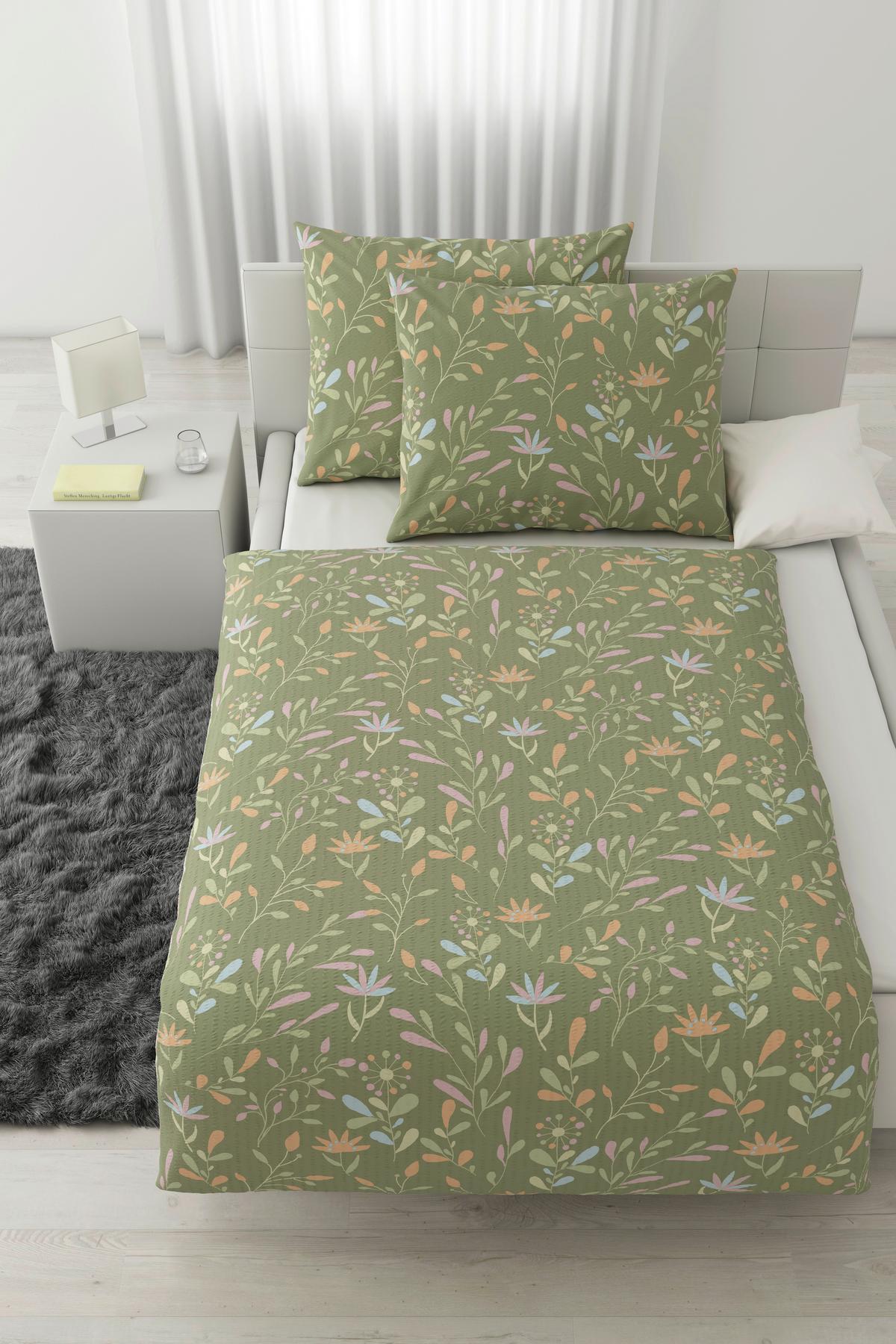 Povlečení Marina XXL, 2x70/90 200/220cm - zelená, Konvenční, textil (200/220cm) - Mömax