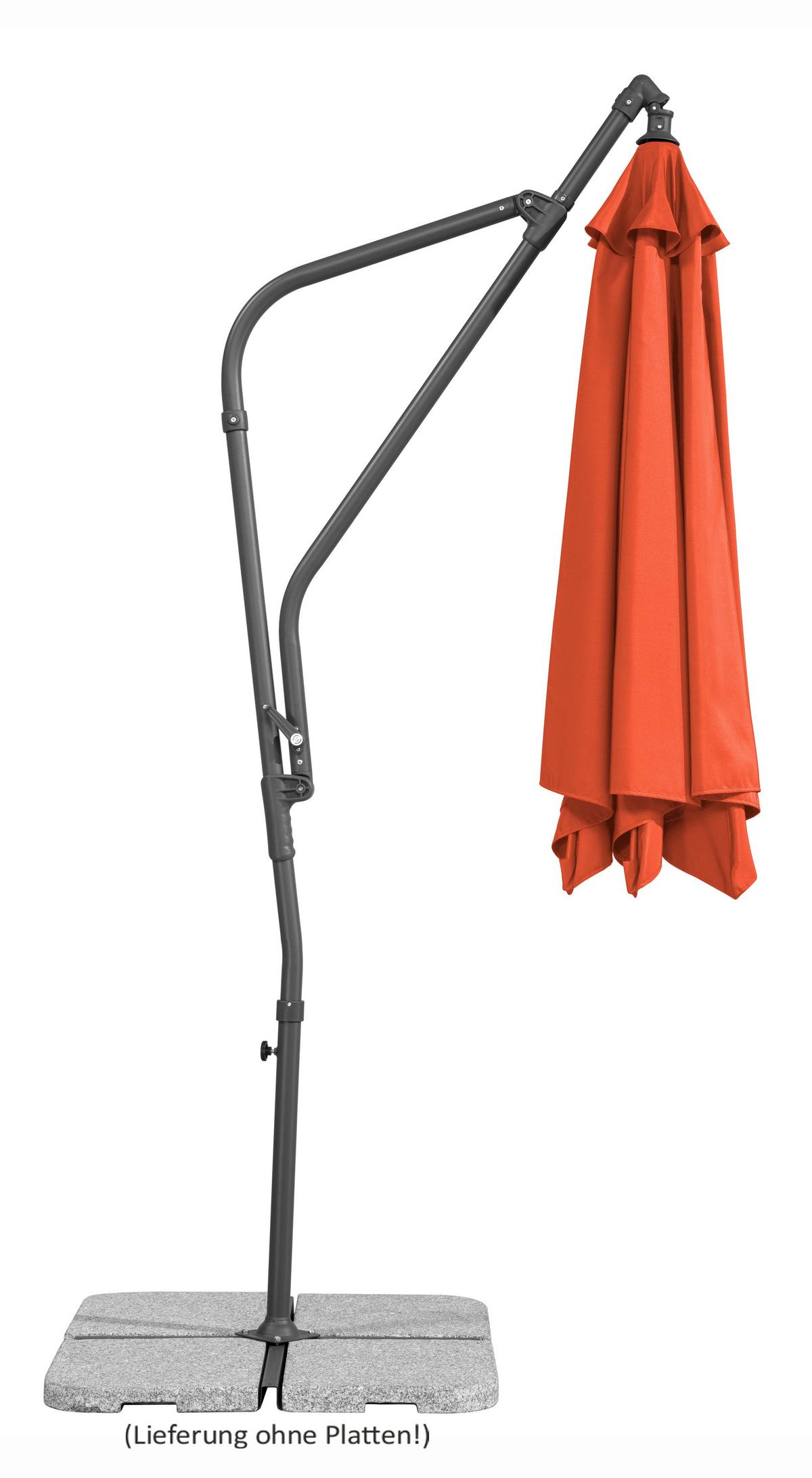 Ampelschirm Genua BxHxT: 278x263x300 cm Terracotta - Anthrazit/Terracotta, Basics, Textil/Metall (278/263/300cm) - Schneider