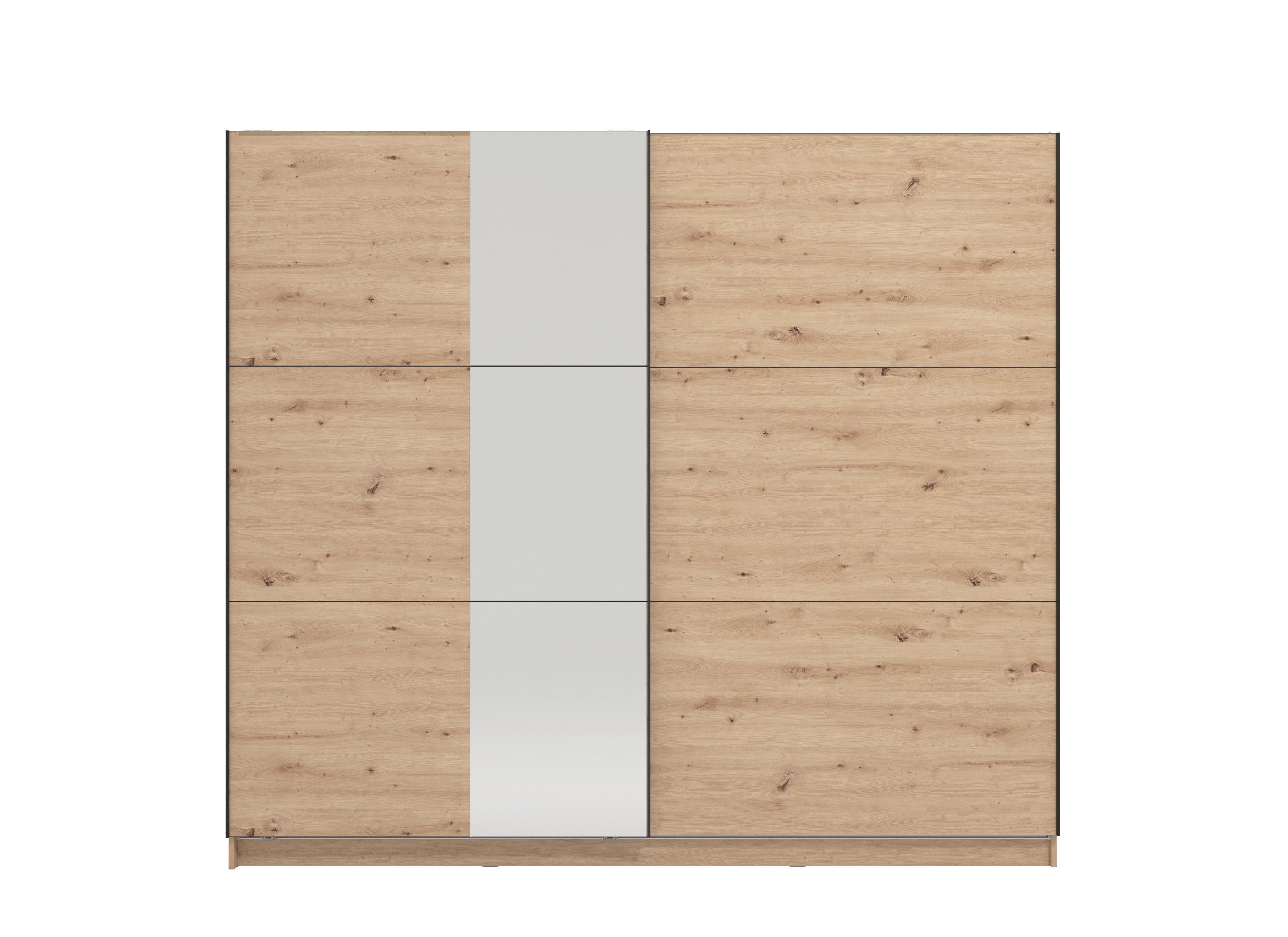 Tolóajtós Szekrény Sierra 236/210 Cm - tölgyfa színű, Basics, faalapú anyag (236,5/210/62,5cm)
