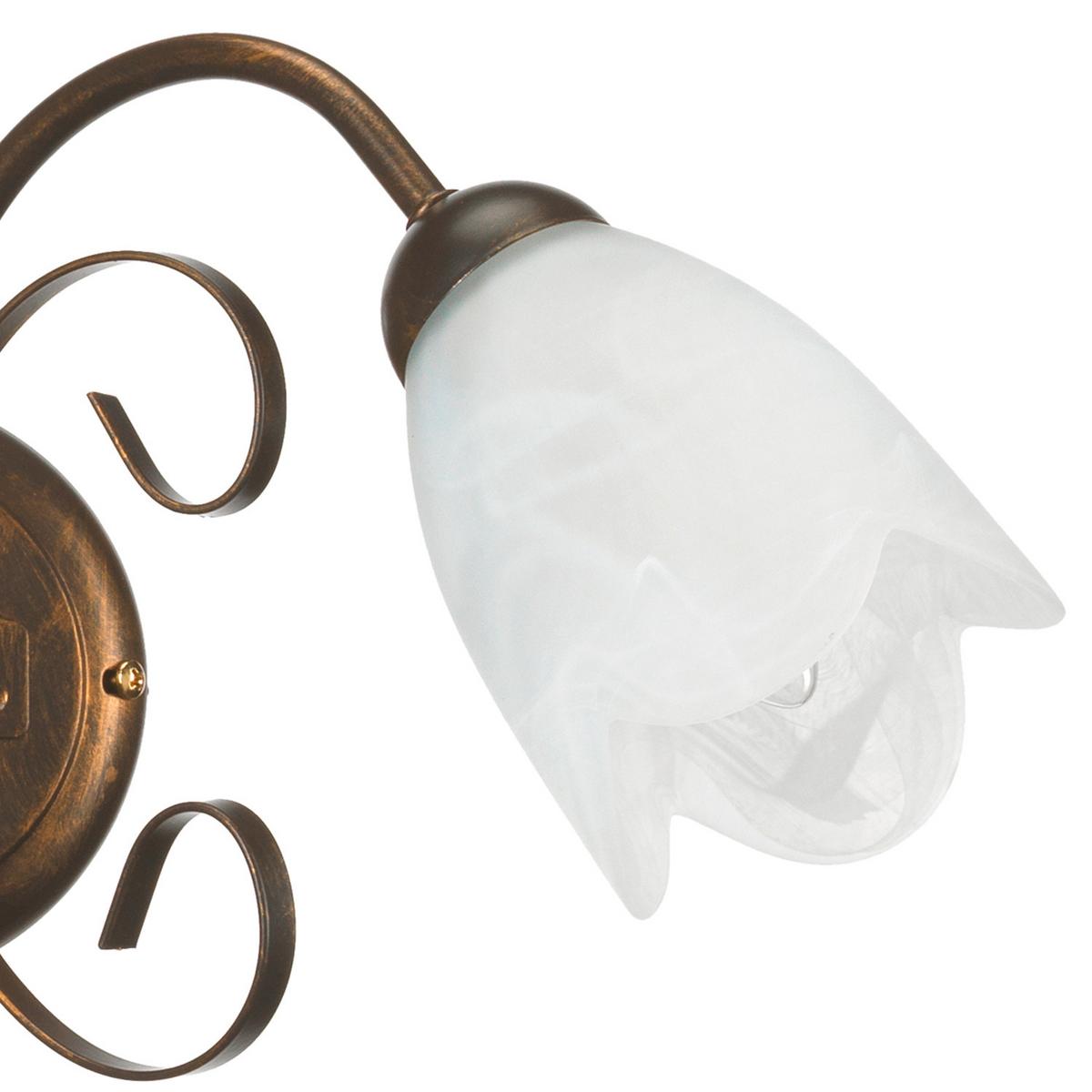 Wandleuchte Odino Cognac L: 45 cm - Cognac, KONVENTIONELL, Glas/Metall (45/30/23cm)