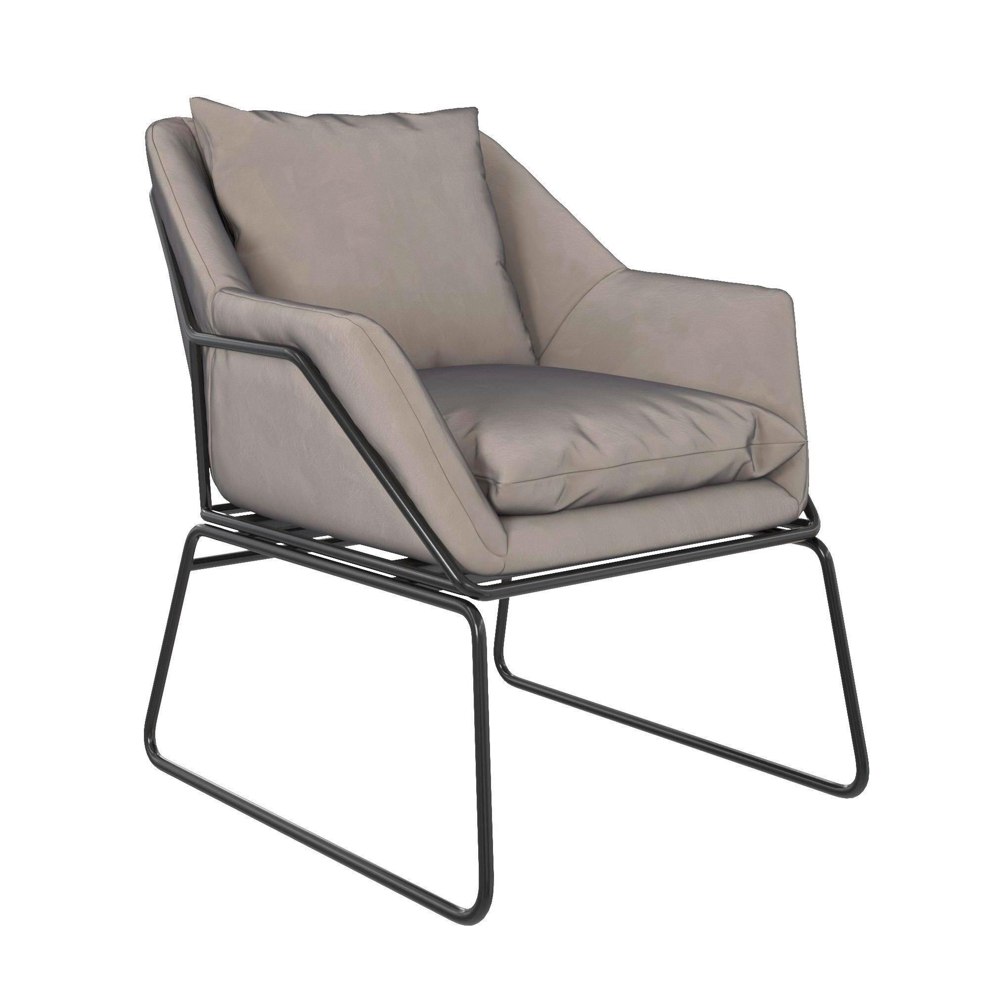 Stuhl Avery Grau Gepolstert - Schwarz/Grau, Design, Textil/Metall (71/81/66cm) - MID.YOU