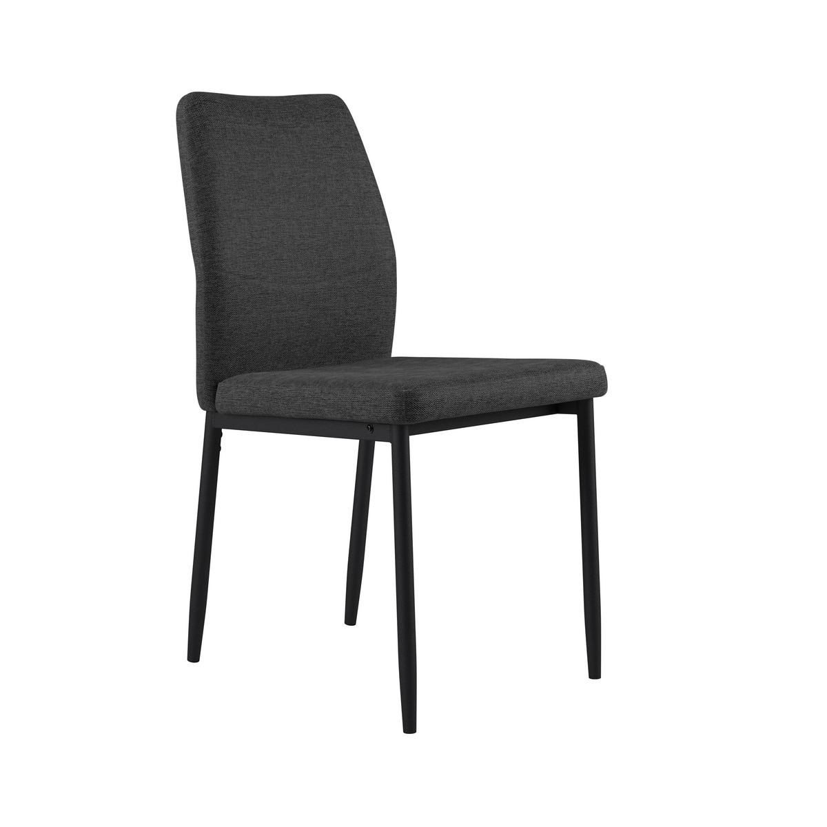 Vierfußstuhl Augusta Webstoff Anthrazit - Anthrazit/Schwarz, MODERN, Textil/Metall (45/87/55cm) - Kela