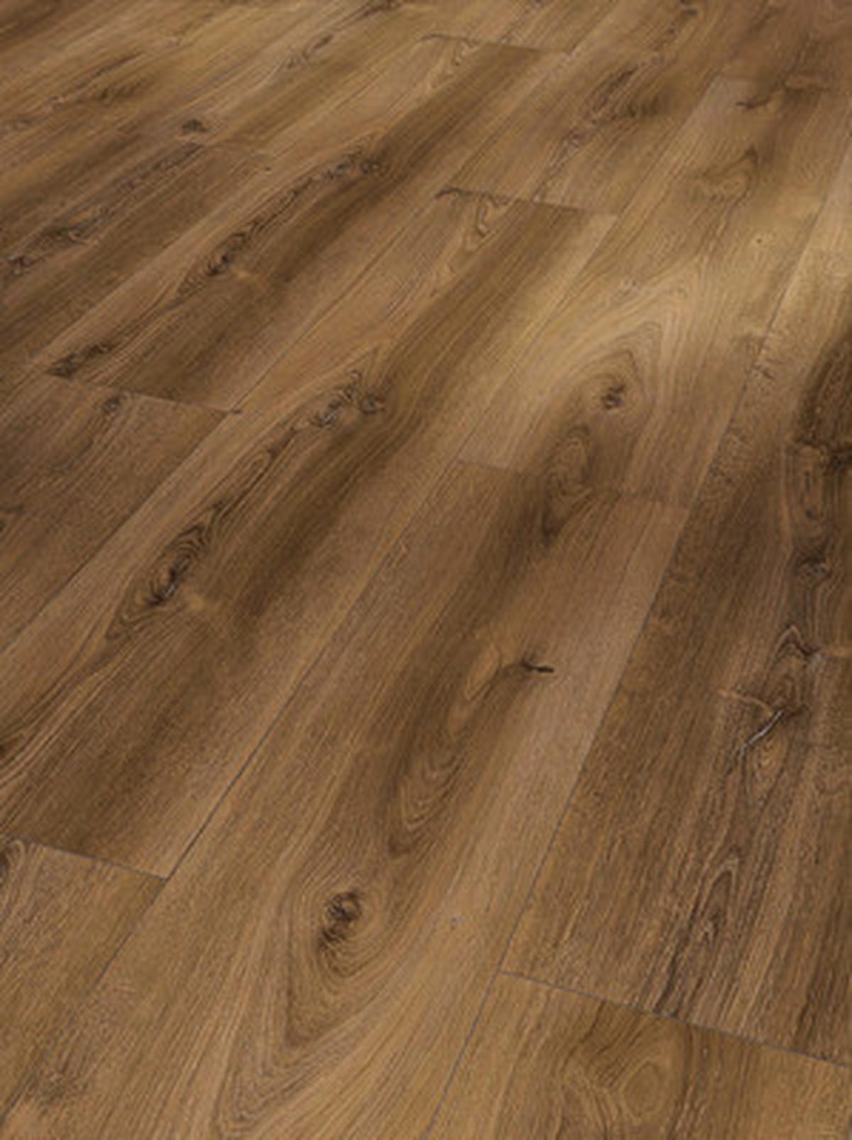 Laminatboden Eiche Montana Gekälkt Natur Landhausdiele Stärke 8mm - Eichefarben/Dunkelbraun, KONVENTIONELL, Holzwerkstoff (128,5/24,3/0,8cm) - Parador