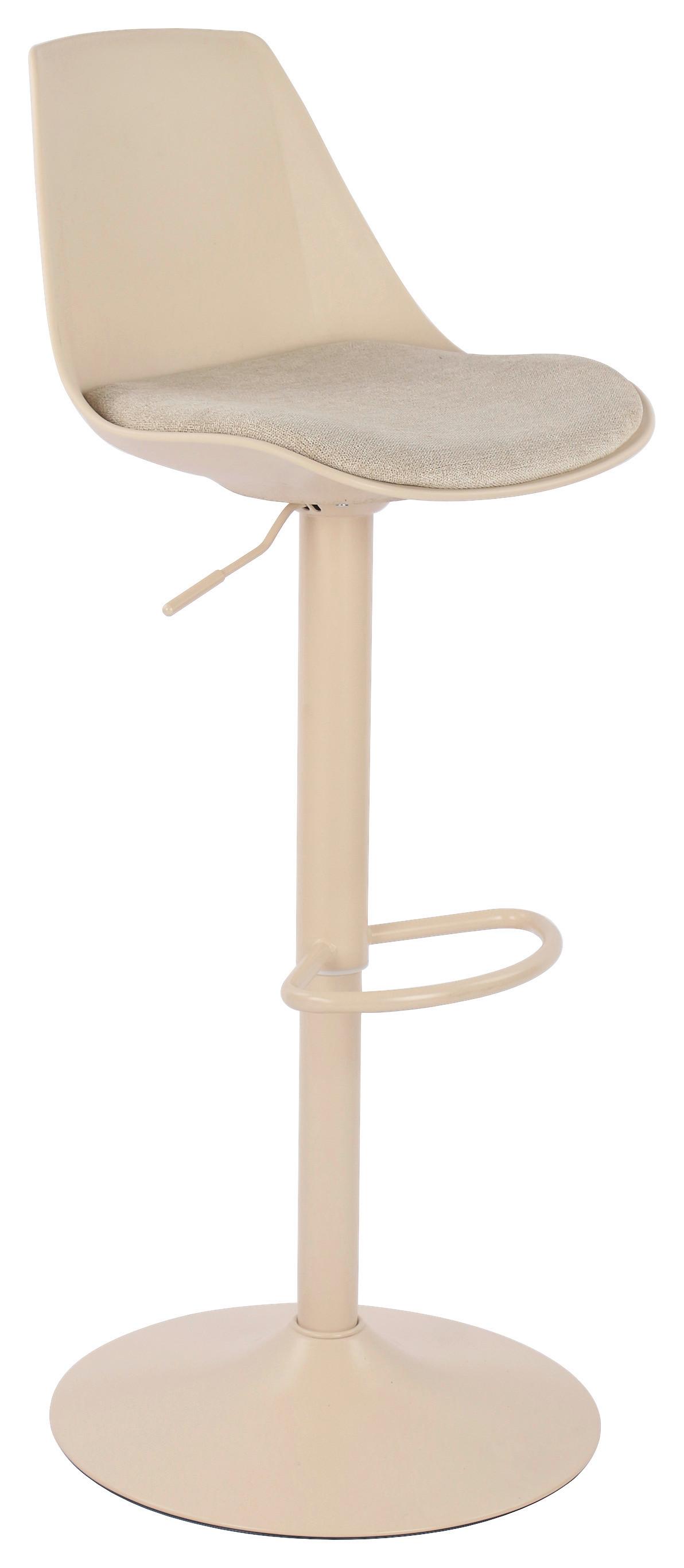 Barová stolička ERIK béžová - béžová, Modern, kov/textil (43/88,5-110,5/47cm) - Mömax