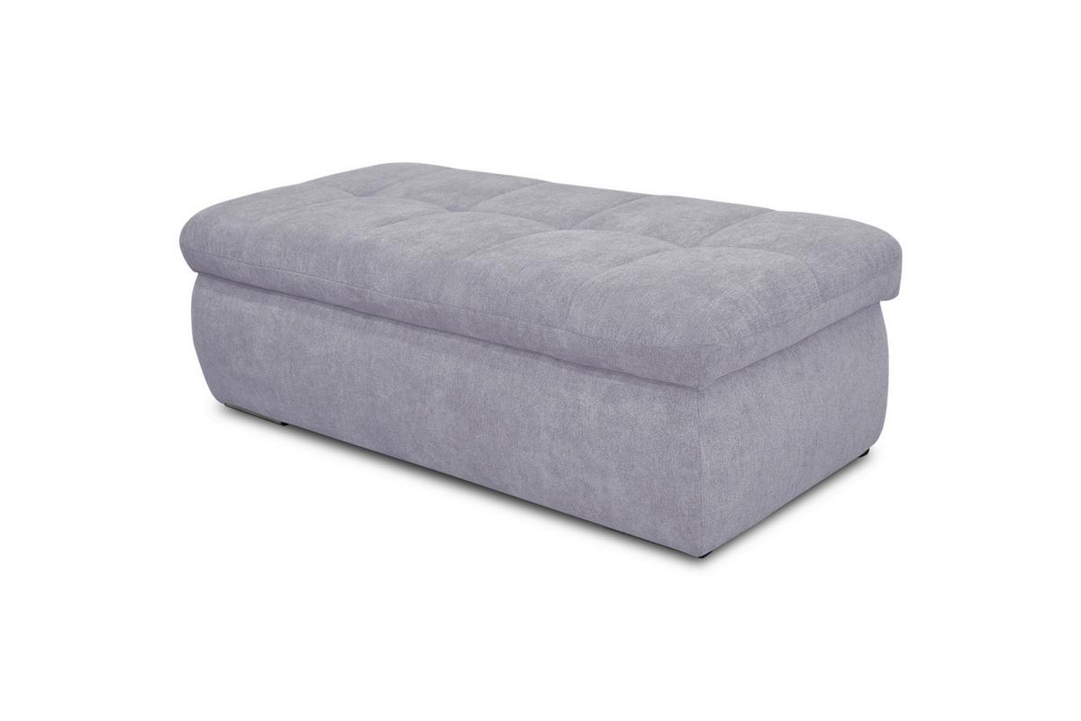 Hockerbank Moric Mikrofaser Grau H: 43 Cm Inkl. Stauraum - Chromfarben/Grau, KONVENTIONELL, Textil (136/43/64cm) - MID.YOU