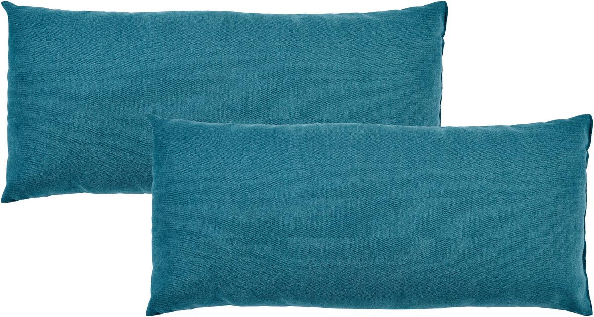 Zierkissen Enjoy 2er-Set 38x80 cm Mikrofaser mit Zipp - Türkis, Textil (38cm) - Primatex