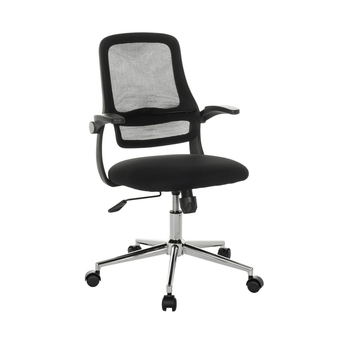 Drehstuhl Miko B Eco Schwarz B: 57 cm - Silberfarben/Schwarz, MODERN, Kunststoff/Textil (57/92 - 102/53cm) - MID.YOU