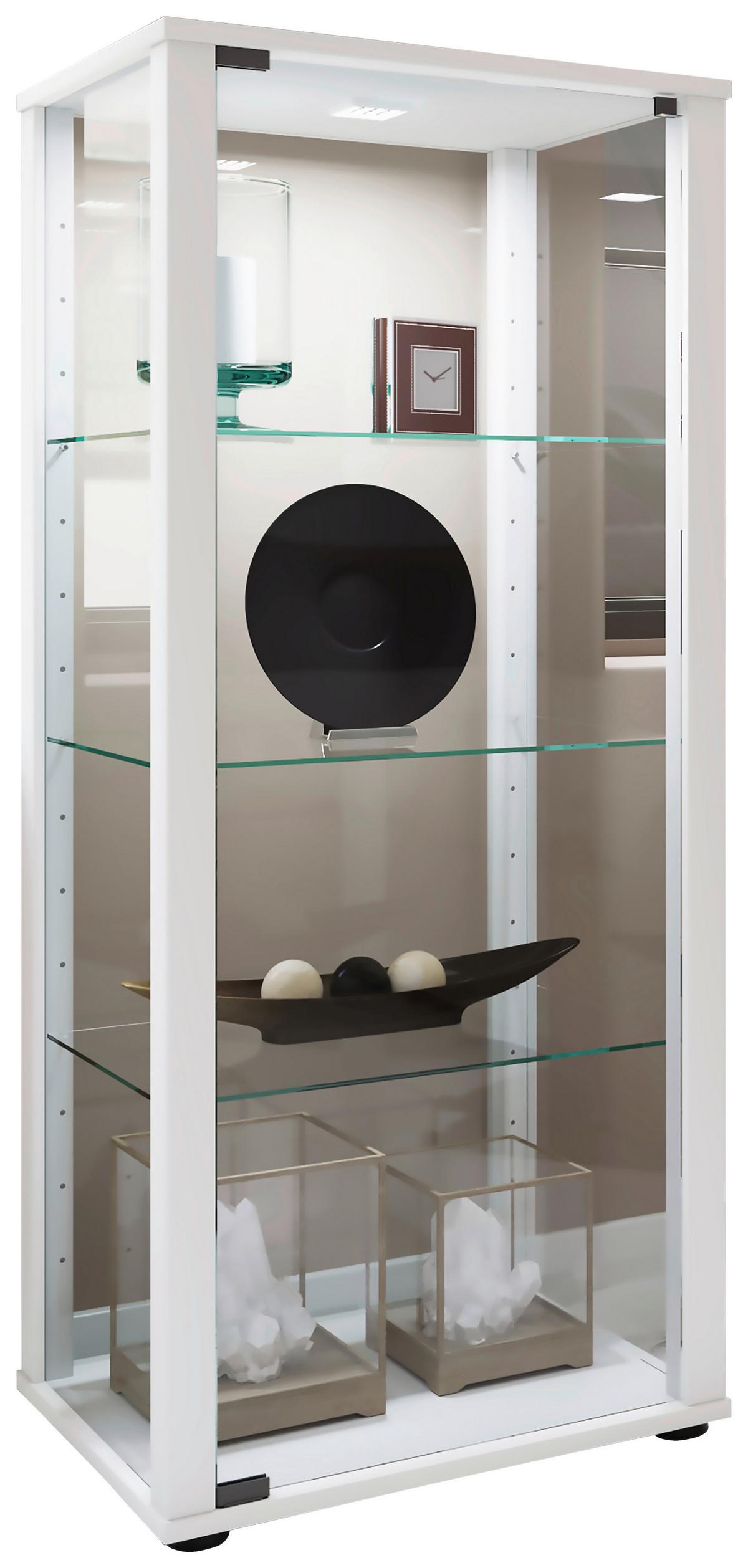 Vitrine Kavisa 50 Cm Weiß - Schwarz/Weiß, MODERN, Glas/Holzwerkstoff (50/114,5/38cm) - MID.YOU