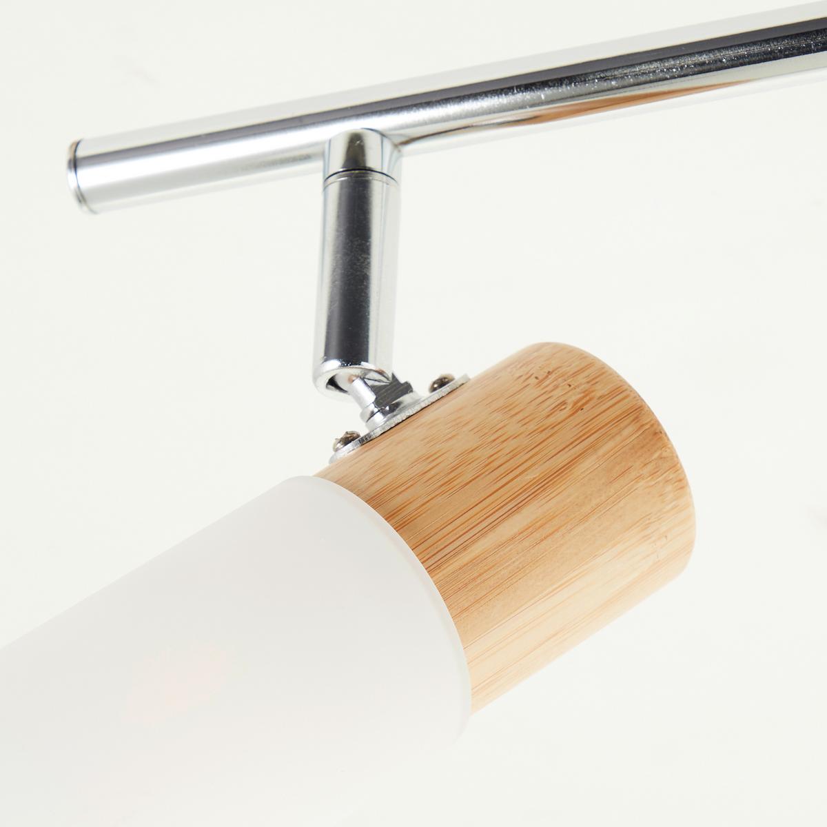 Deckenleuchte Babsan L: 68 cm 4-Flamming - Weiß, KONVENTIONELL, Holz/Kunststoff (68/11,5/18cm) - Brilliant