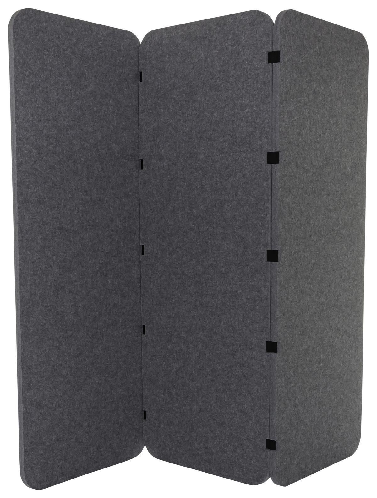 Trennwand Flexmiut El - Grau, Basics, Kunststoff/Textil (180/160/2,5cm) - MID.YOU