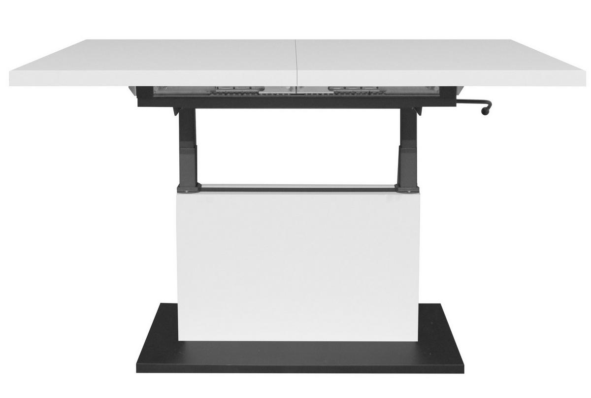 Couchtisch Lift Schwarz/Weiß B: 120 cm - Schwarz/Eiche Artisan, Design, Holzwerkstoff/Metall (120-160/56-75/70cm) - MID.YOU
