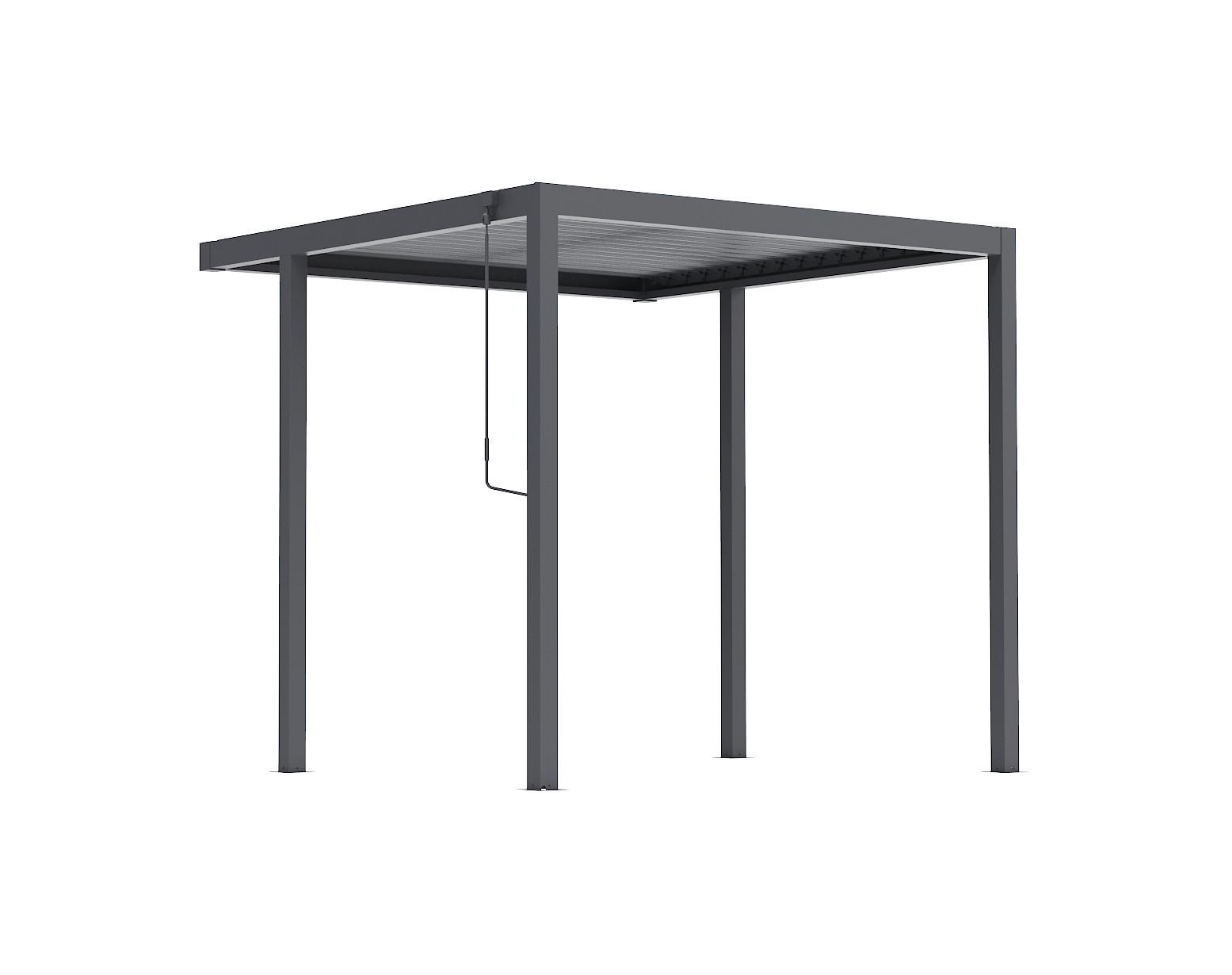 Pergola Origin BBQ 258x258 cm Stahl, Lamellen verstellbar - Anthrazit, Basics, Metall (258/235/258cm) - Gardenson