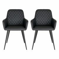Armlehnstuhl-Set Harbo Schwarz B: 57 cm - Schwarz, MODERN, Textil/Metall (57/87/65cm) - MID.YOU