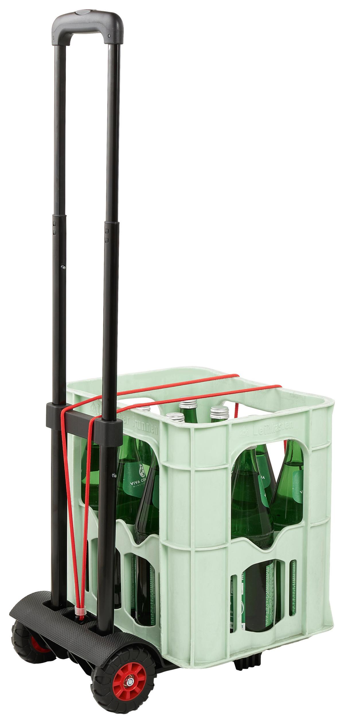 TRANSPORTROLLER Kunststoff, 50 kg belastbar - Hellrot/Schwarz, KONVENTIONELL, Kunststoff (34/24,5/93,5cm)