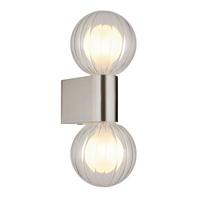 Badezimmer-Wandleuchte 41928-2n - Klar, KONVENTIONELL, Glas/Metall (10/12/26,5cm) - Globo