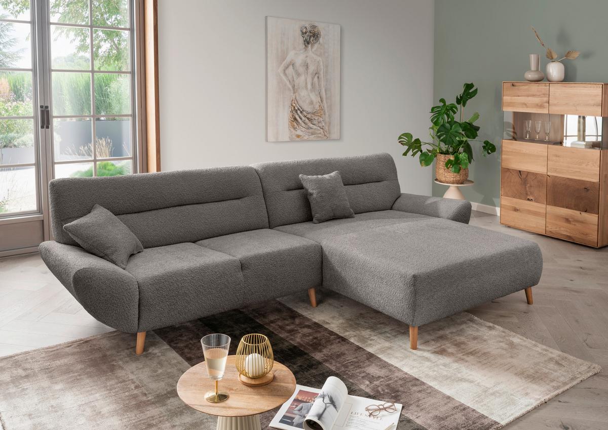 Ecksofa Drago Anthrazit S: 290x166 cm - Wildeiche/Anthrazit, KONVENTIONELL, Textil (290/166cm) - MID.YOU