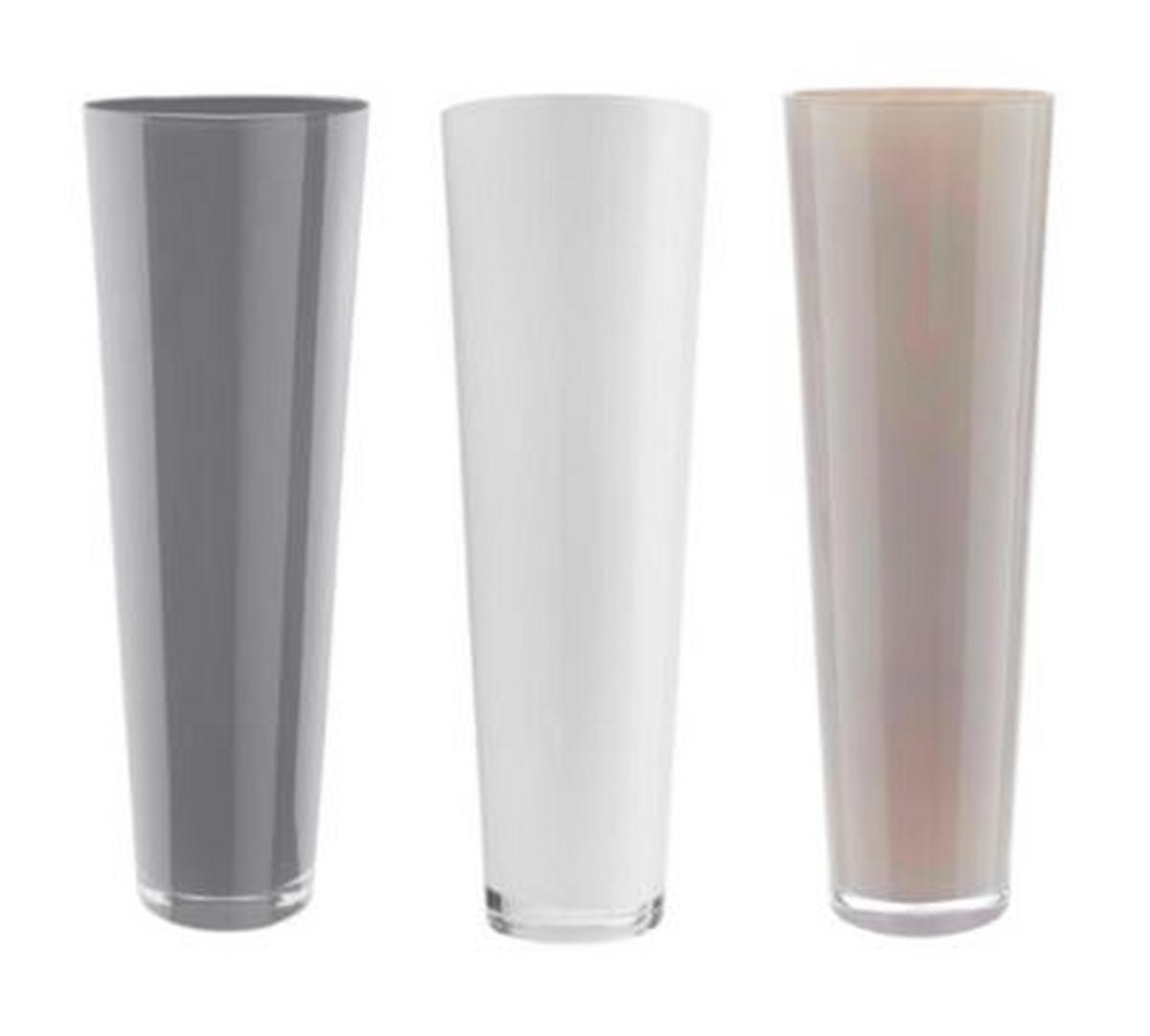 Váza Loretta, Ø/V:  17/50cm - šedá/bílá, Konvenční, sklo (17/50cm) - Modern Living