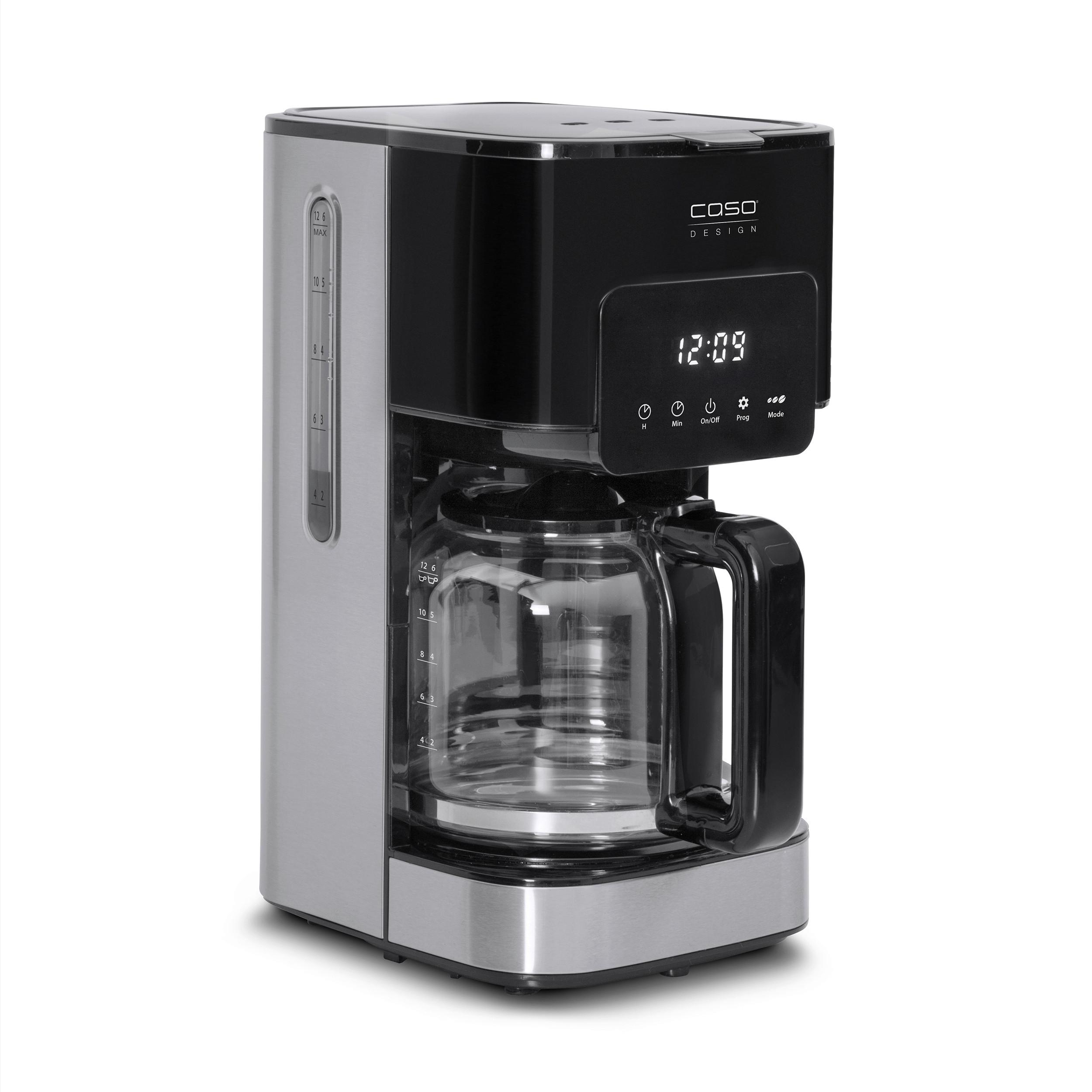 Filterkaffeemaschine 1846 - Silberfarben/Schwarz, Basics, Glas (17/32,5/24,5cm) - CASO Design