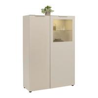 Vitrína Siena sklo, kašmír - čierna/kašmírová, Modern, kov/kompozitné drevo (105/151/40cm) - Premium Living