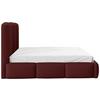 Polsterbett Bero Boucle Rot, Lf: 120x200 Cm - Buchefarben/Schwarz, Trend, Holz/Textil (120/200cm)