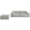 Sitzgarmitur Alberta 2-Teilig Grau B: 139 cm - Schwarz/Grau, Design, Holz/Textil (278/85/103cm) - Livetastic