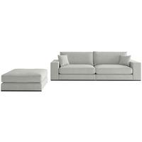Sitzgarmitur Alberta 2-teilig Grau B: 139 Cm - Schwarz/Grau, Design, Holz/Textil (278/85/103cm) - Livetastic