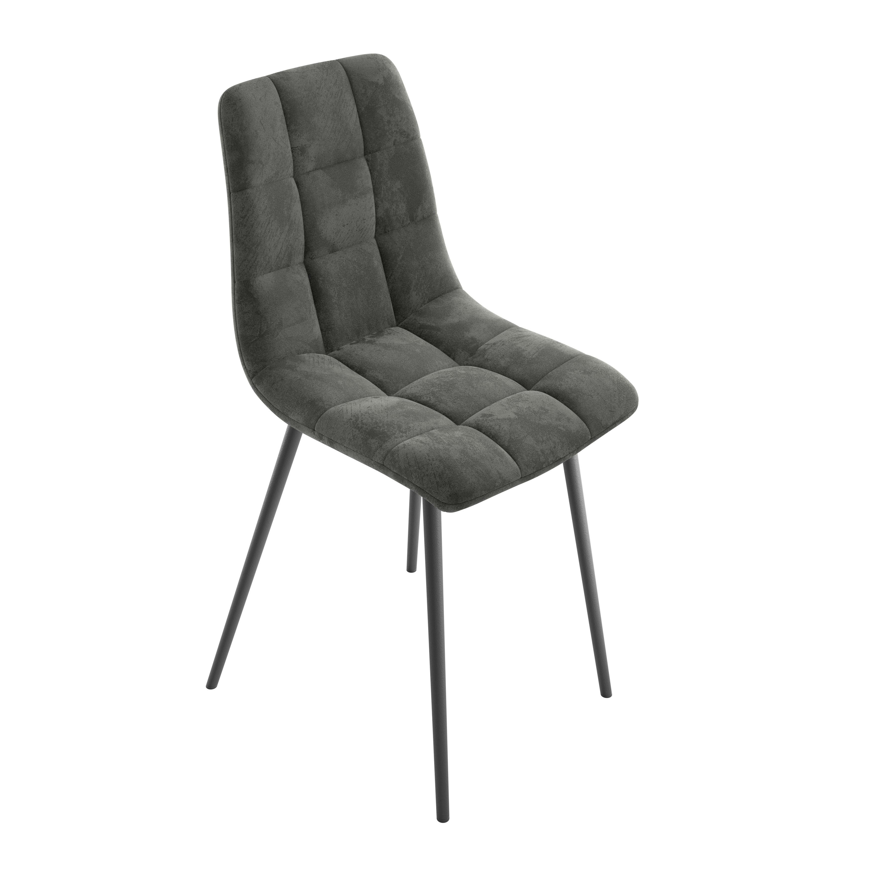 ČTYŘNOHÁ ŽIDLE LECH - šedá/černá, Konvenční, kov/dřevo (45/88/55cm)