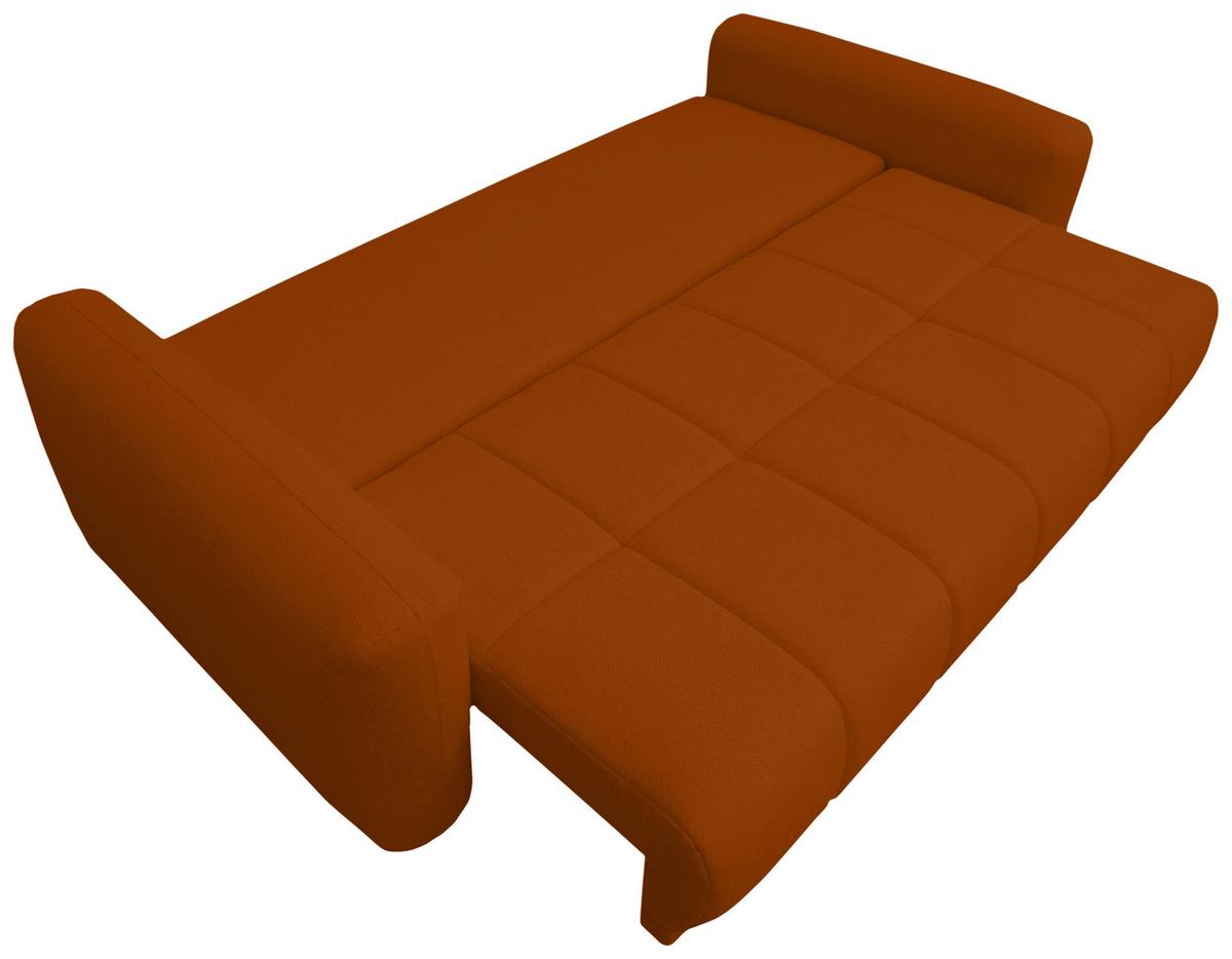 Schlafsofa Supra, Orange B: 245 Cm - Schwarz/Orange, Design, Holz/Textil (245/90/117cm) - MID.YOU