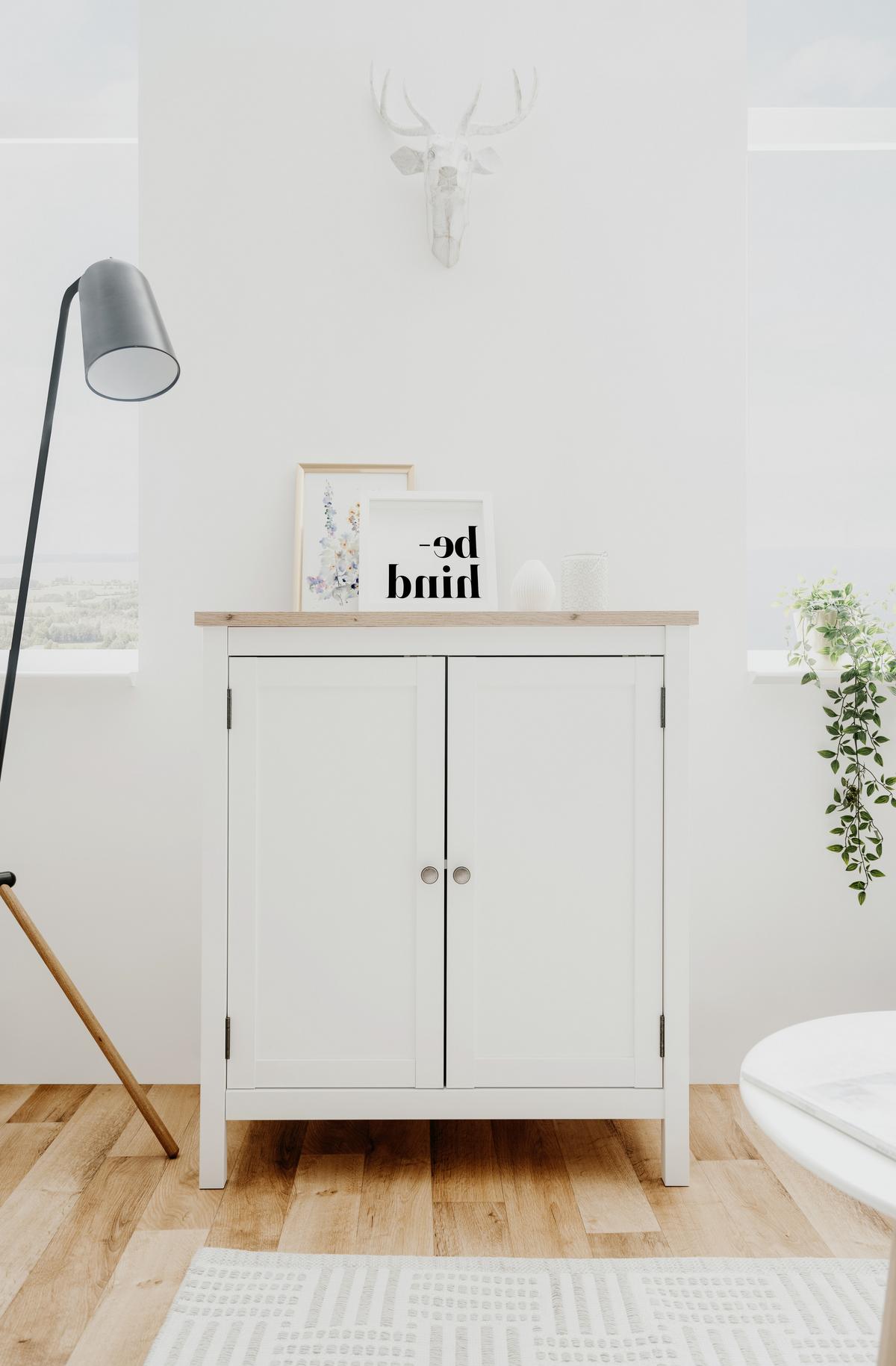 Kommode B 80 Cm Bergen 1, Weiß/eiche Dekor - Eichefarben, KONVENTIONELL, Holzwerkstoff (80/90/40cm) - MID.YOU