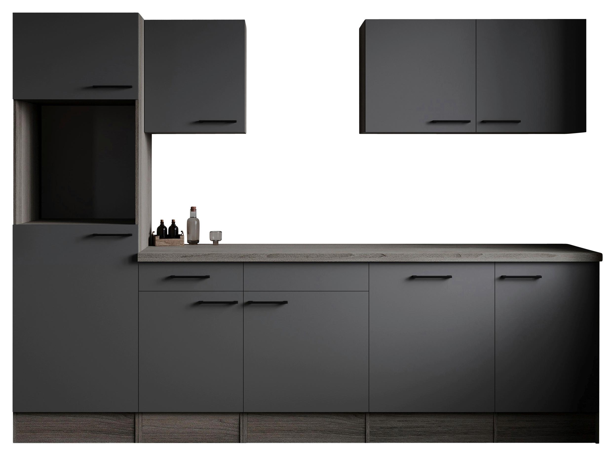 Küchenleerblock Oliver Grau, Eiche Dekor B: 280 Cm - Eichefarben/Grau, Design, Holzwerkstoff (280cm) - Respekta